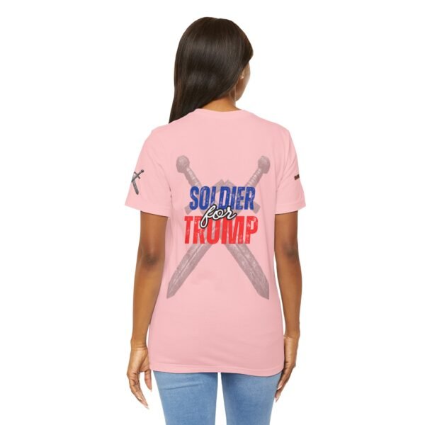 Women's Soldier for Trump T-Shirt - Patriotic Conservative Apparel with Crossed Swords