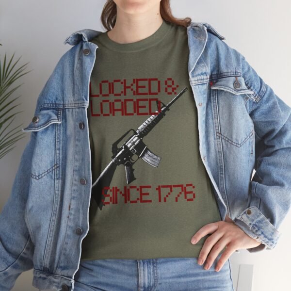 1776 Locked and Loaded Cool Patriotic Gun Shirt - Image 20