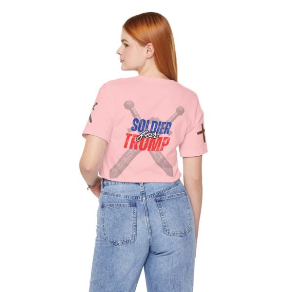 Women's Soldier for Trump T-Shirt - Bold Conservative Fashion with Crossed Swords