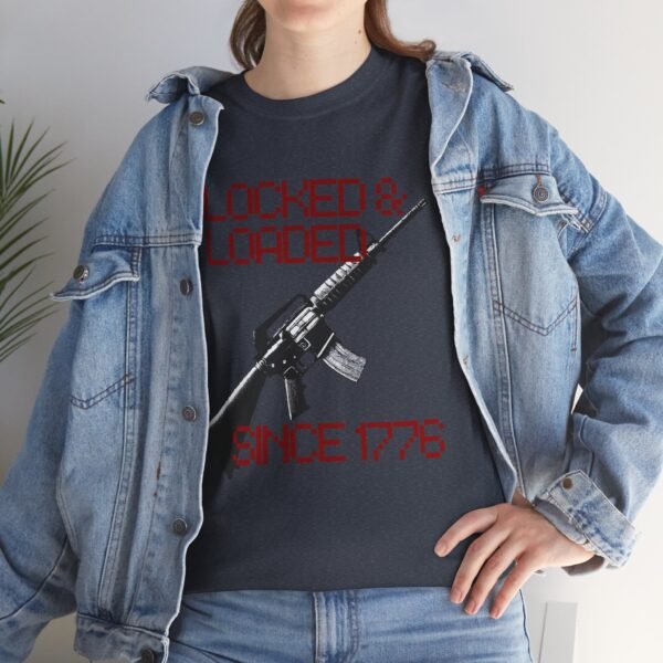 1776 Locked and Loaded Cool Patriotic Gun Shirt - Image 40