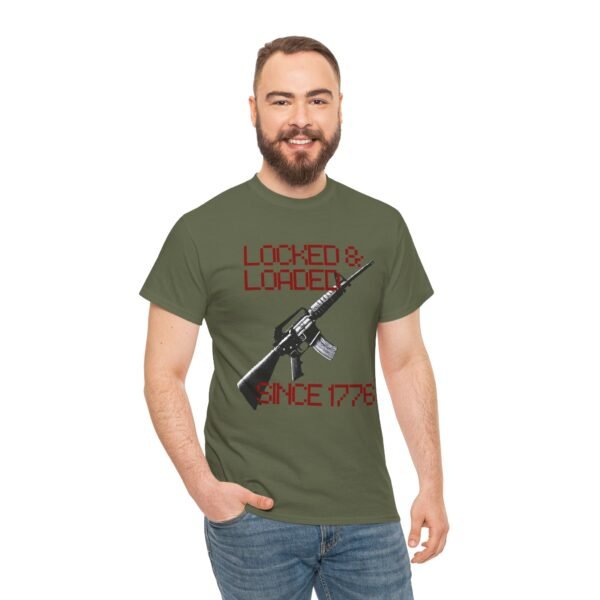 1776 Locked and Loaded Cool Patriotic Gun Shirt - Image 5